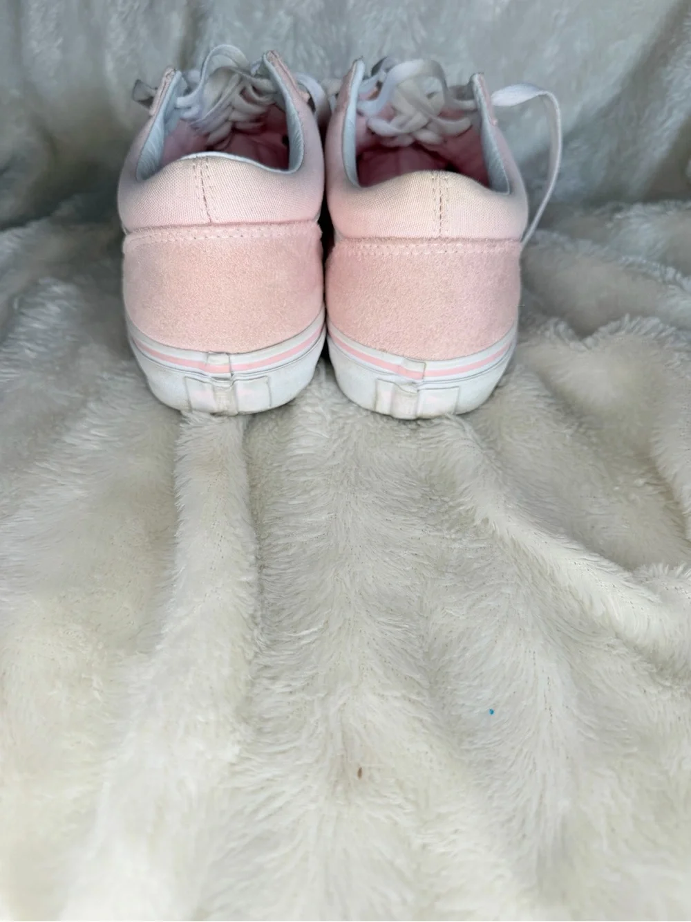 Vans Pink and White Low-Top Sneakers kids 6 or Women 7.5